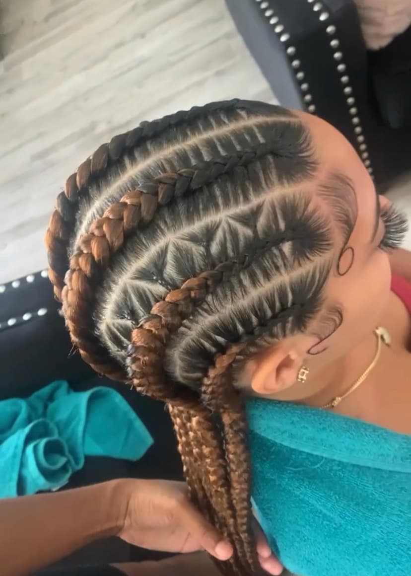 Clean braid parting closeup by BraidsByLo